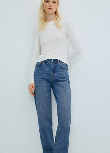 Джинсы Mom fit с высокой посадкой, Синий