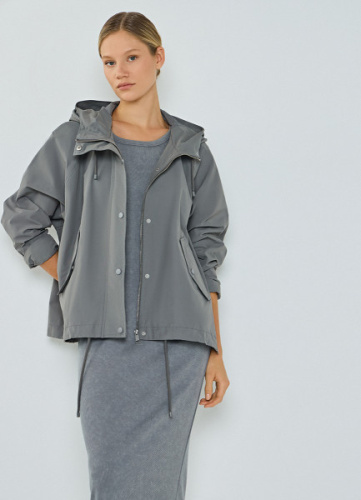 Куртка оверсайз с капюшоном, Серый