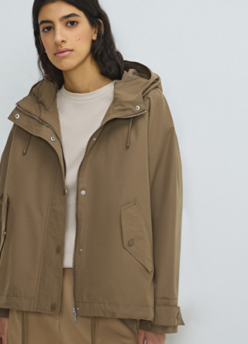 Куртка оверсайз с капюшоном, Бежевый