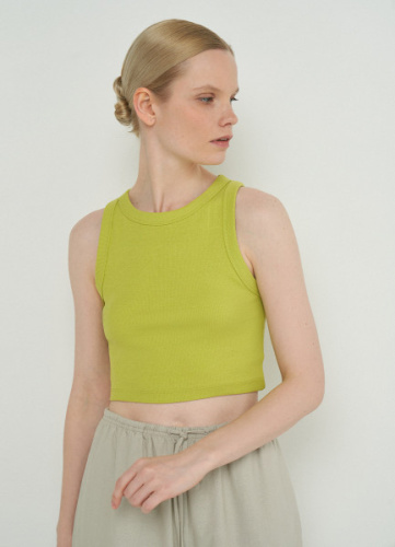 Укороченный топ в рубчик, Зеленый