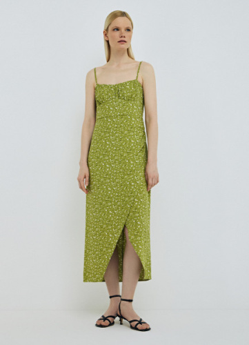 Платье-бюстье с принтом, Зеленый