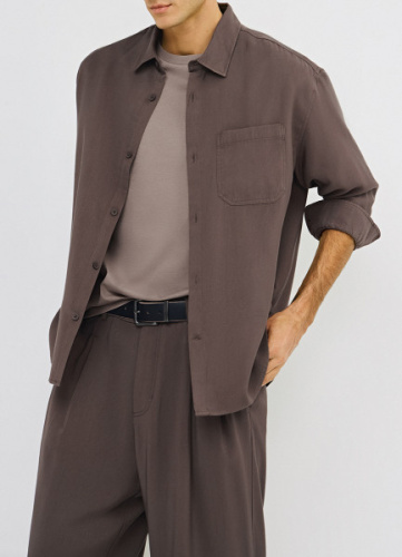 Рубашка из вискозы, Коричневый