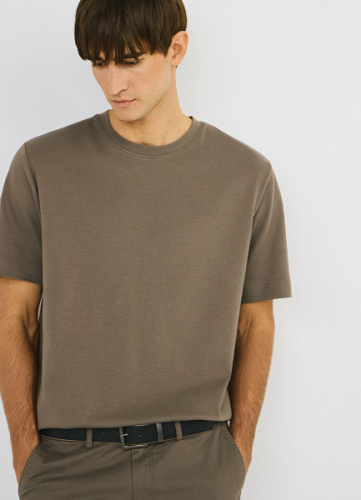 Футболка из текстурной ткани, Коричневый