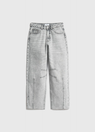 Джинсы объёмного кроя для девочек, Серый