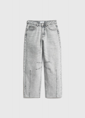 Джинсы объёмного кроя для девочек, Серый