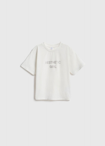 Футболка со стразами для девочек, Белый