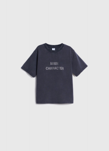 Футболка со стразами для девочек, Серый