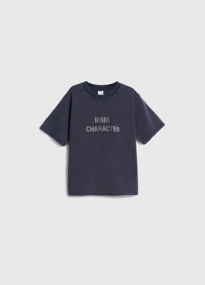 Футболка со стразами для девочек, Серый