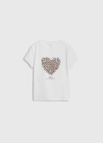 Футболка с принтом для девочек, Белый