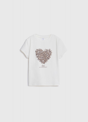 Футболка с принтом для девочек, Белый