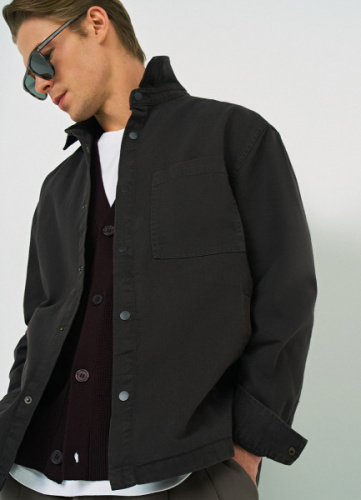 Куртка-рубашка из твила, Коричневый