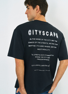 Футболка с принтом, Черный