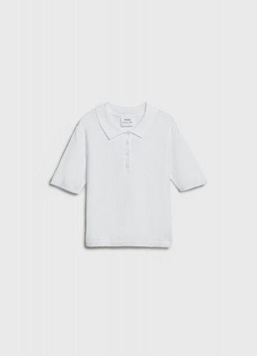 Вязаный джемпер с коротким рукавом для девочек, Белый