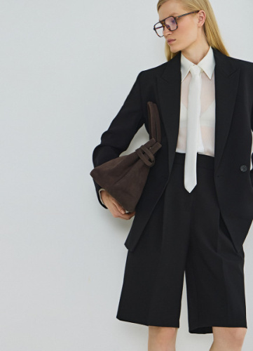 Классические шорты со складками, Черный