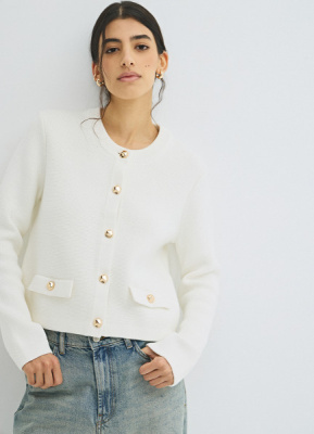 Укороченный кардиган, Белый