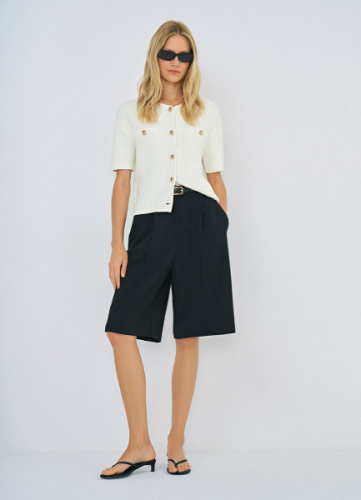 Кардиган с коротким рукавом, Белый