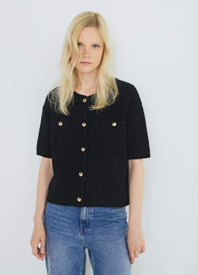 Кардиган с коротким рукавом, Черный