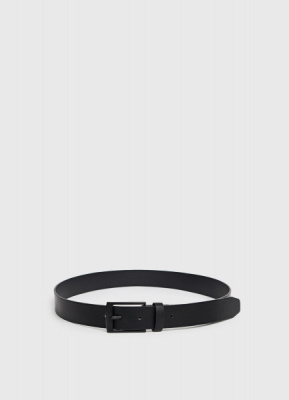 Ремень из искусственной кожи с пряжкой, Черный