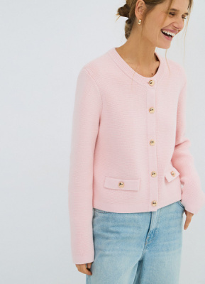 Укороченный кардиган, Розовый