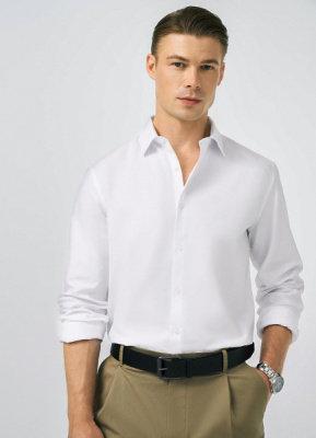 Рубашка из структурной ткани, Белый