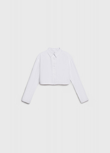 Укороченная рубашка для девочек, Белый