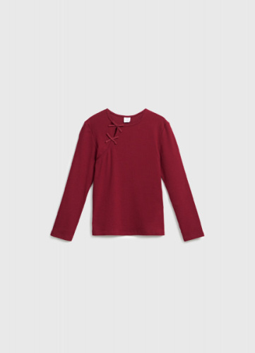 Лонгслив с мини-бантами для девочек, Фиолетовый