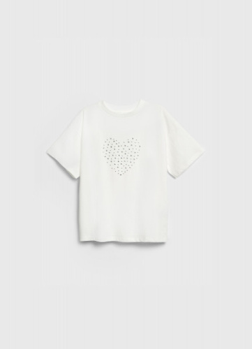 Футболка со стразами для девочек, Белый