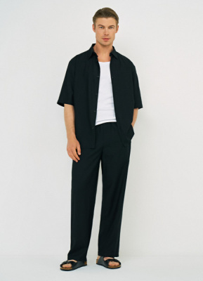 Рубашка с коротким рукавом, Черный