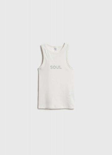 Майка со стразами для девочек, Белый