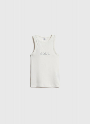 Майка со стразами для девочек, Белый