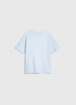 Футболка с принтом для девочек, Голубой