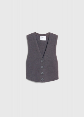 Вязаный жилет для девочек, Серый