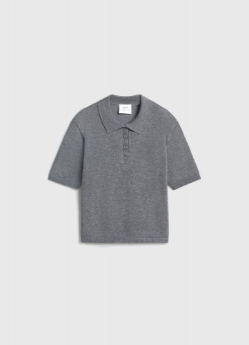 Вязаный джемпер с коротким рукавом для девочек, Серый