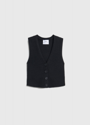 Вязаный жилет для девочек, Черный