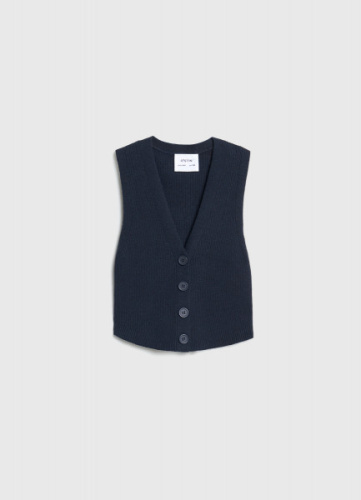 Вязаный жилет для девочек, Синий