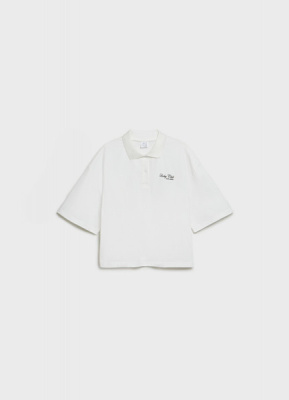 Поло оверсайз для девочек, Белый