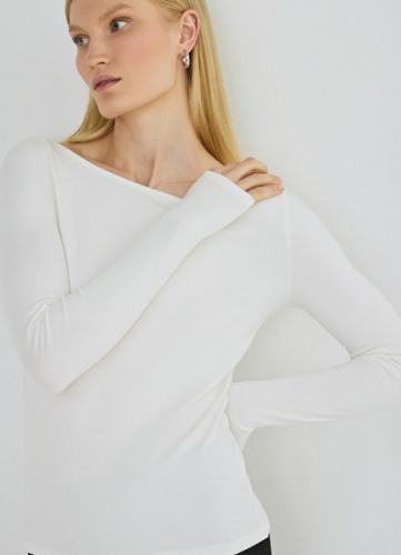 Лонгслив из вискозы, Белый
