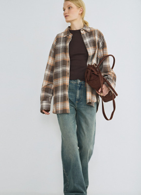 Широкие джинсы со средней посадкой, Синий