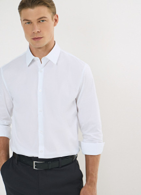 Рубашка из эластичной ткани, Белый