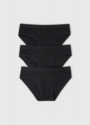 Трусы для девочек, 3 шт., Черный