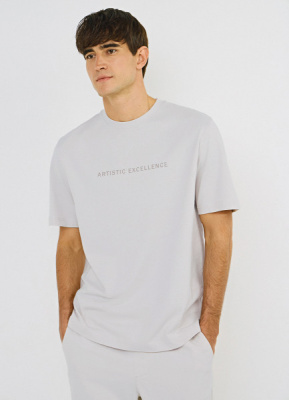 Футболка с текстовым принтом, Белый