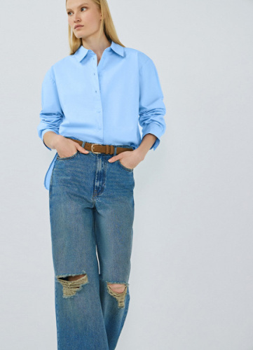 Джинсы со средней посадкой, Синий