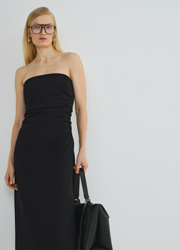 Платье-бюстье со съёмными бретелями, Черный