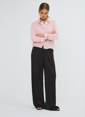 Широкие атласные брюки, Коричневый