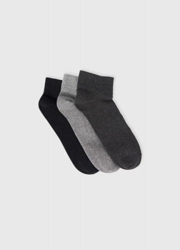 Короткие носки, 3 пары, Серый