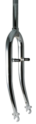 Жесткая стальная вилка ACME 26&quot; 1&quot; шток резьбовая (серебристый 240 мм эксцентрик 9 мм шток 1&quot; резьбовой (25.4 мм), сталь для ободных тормозов)