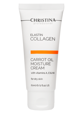 Elastin Collagen Carrot Oil Moisture Cream with Vitamins A, E & HA for dry skin - Увлажняющий крем с витаминами А, Е и гиалуроновой кислотой для сухой кожи «Эластин, коллаген, морковное масло», 60 мл