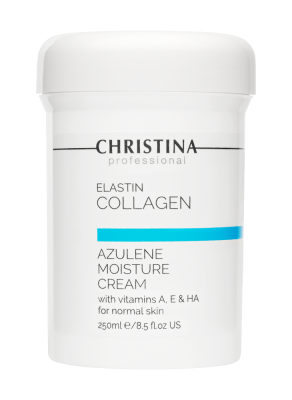 Elastin Collagen Azulene Moisture Cream with Vitamins A, E & HA for normal skin - Увлажняющий крем c витаминами А, Е и гиалуроновой кислотой для нормальной кожи «Эластин, коллаген, азулен», 250 мл