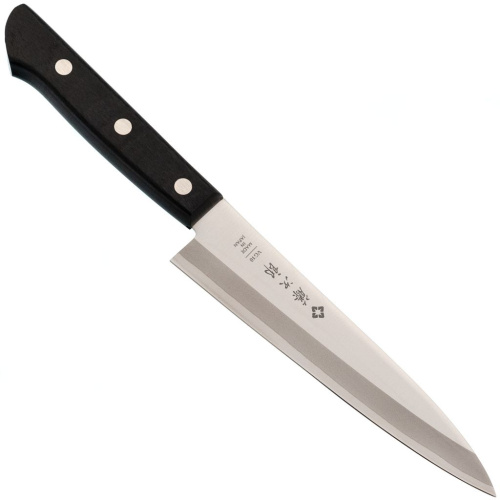 Кухонный нож универсальный Tojiro Western Knife F-318, сталь VG-10, рукоять стабилизированная древесина, черный