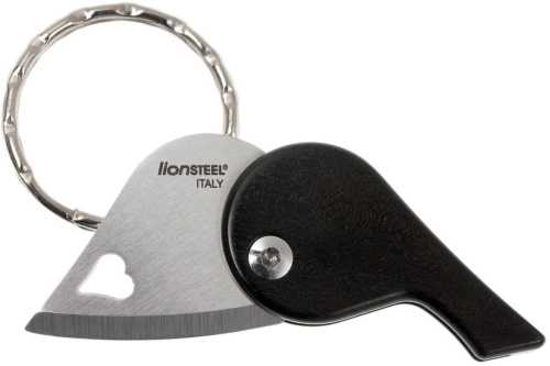 Нож-брелок складной сердце LionSteel LB EB - LionBeat Ebony, сталь 440, рукоять африканское дерево